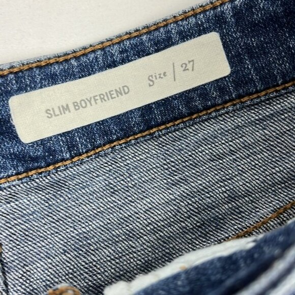 Anthropologie‎ Pilcro Mid Rise Slim Boyfriend Distressed Denim Shorts Size 27 - Picture 11 of 12
